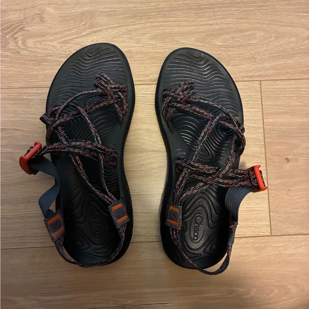 Chaco Black and Red Multi-Strap Sandals